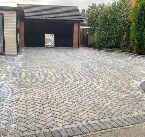 grey block paved driveway charcoal border chorley 0008